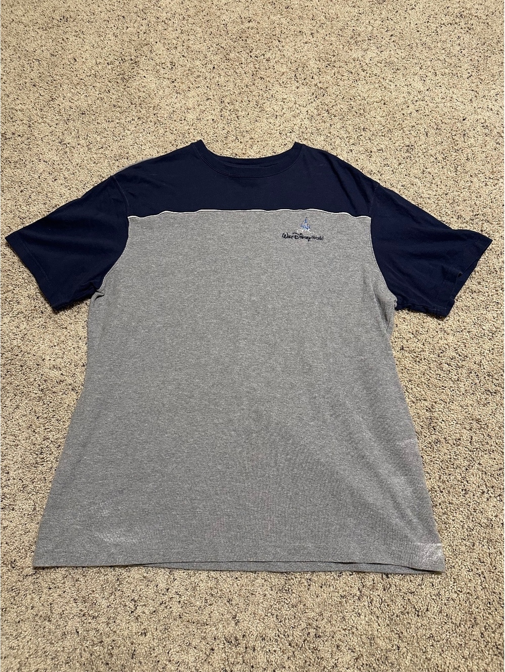 Walt Disney World Men's Colorblock T-Shirt XXL Gray Navy